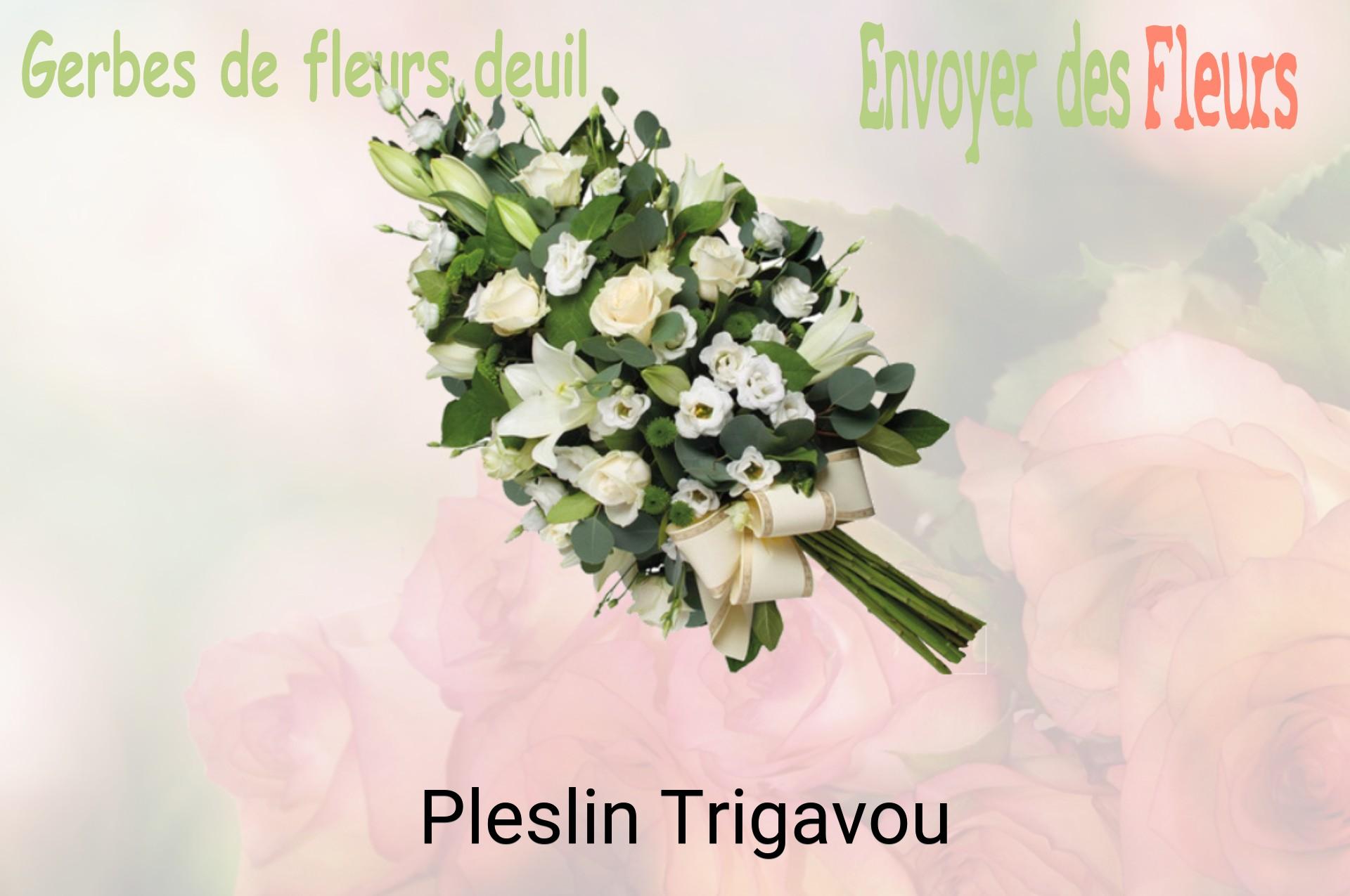 Gerbe de fleurs de deuil livrée à Pleslin-Trigavou